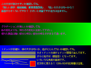 液晶応答速度＆低解像度チェックでチェック中